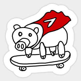 super vegan pig Sticker